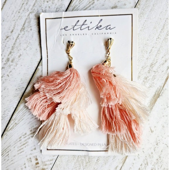 Ettika Revolve Boho Multi Tassel 18 kt. Gold Plated Earrings - Picture 8 of 8